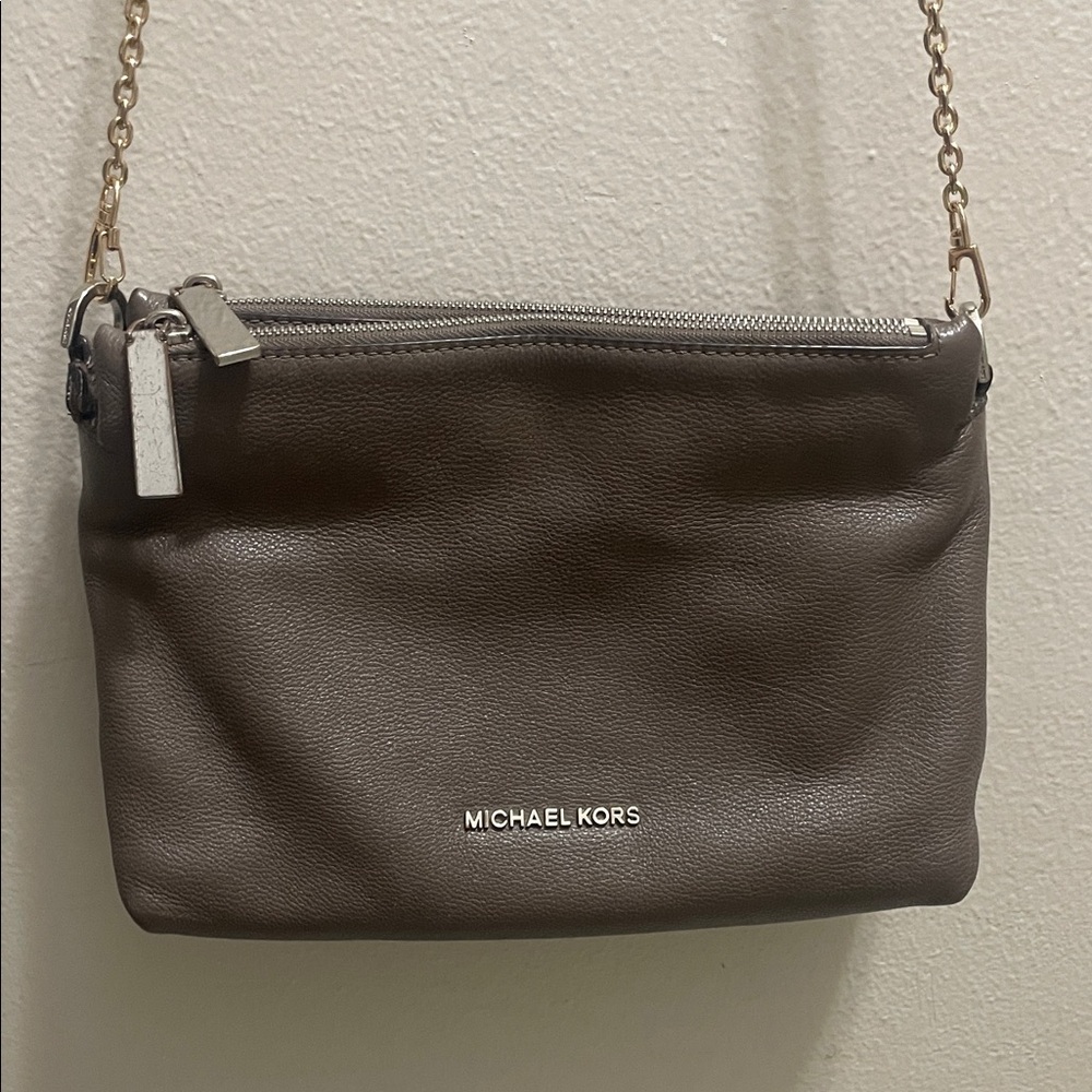 Authentic Michael Kors Jane Medium Messenger Crossbody Purse Bag Elephant